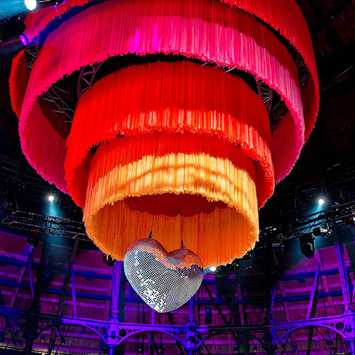 Close up of decorations for the KFH party